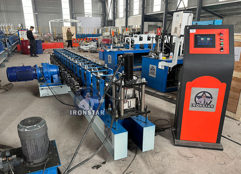 30*50mm and 30*70mm 2 sizes in 1 U guide rail roll forming machine for Nicaragua shutter door track machine