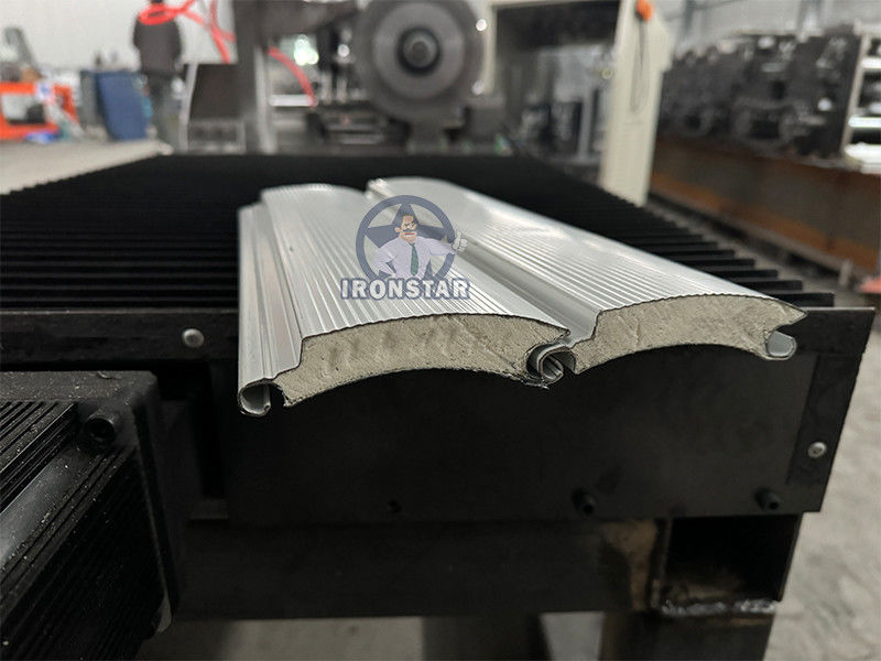PU sandwich shutter door roll forming machine for Turkey Galvanized steel or PPGI or Aluminium