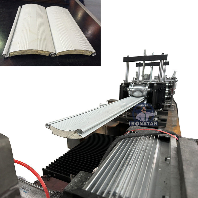 PU sandwich shutter door roll forming machine for Turkey Galvanized steel or PPGI or Aluminium