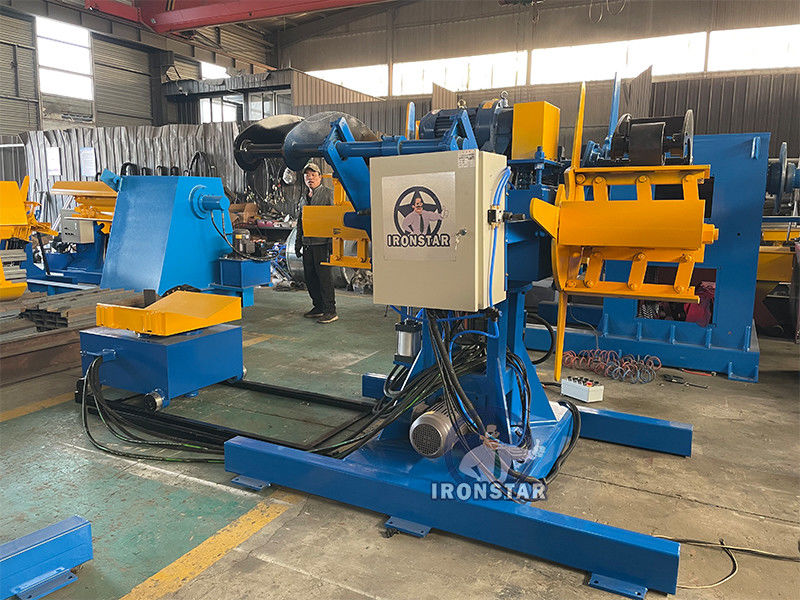 5 ton 500mm width double head hydraulic decoiler with car