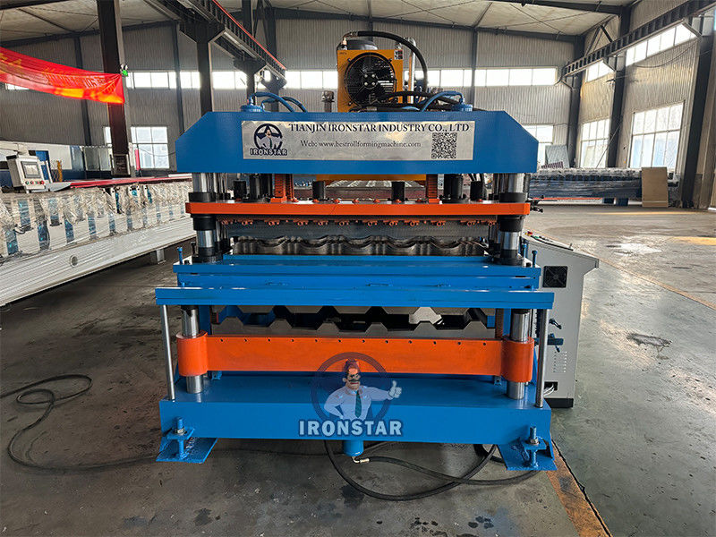 6 rib trapezoidal and glazed tile double layer roll forming machine for Slovakia