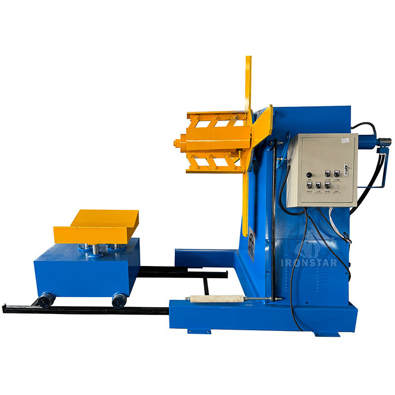 5 Ton Hydraulic Decoiler With Coil Car, 500mm Width Automatic Uncoiling Equipment For Roll Forming Line