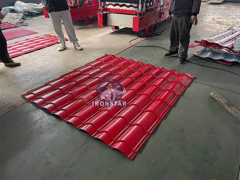 828 glazed tile roll forming machine for Bolivia Water ripple roll forming machine Step tile roll forming machine