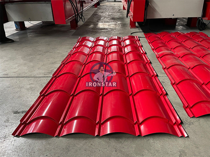 828 glazed tile roll forming machine for Bolivia Water ripple roll forming machine Step tile roll forming machine