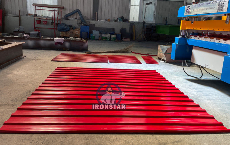 C18 Trapezoidal roofing sheet roll forming machine for Azerbaijan