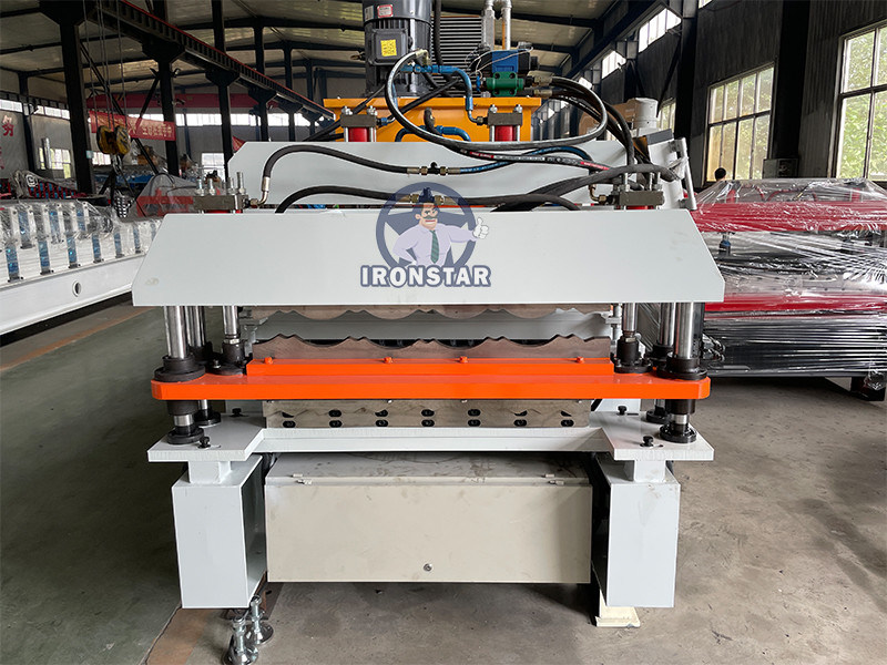 “Ironstar Factory Direct Supply 836 Wave Sheet 828 Roof Tile Double Layer Roll Forming Machine Flying Cutting Two In One Roof Tile Making Machinery Automatic PLC Control Roofing Production Line"