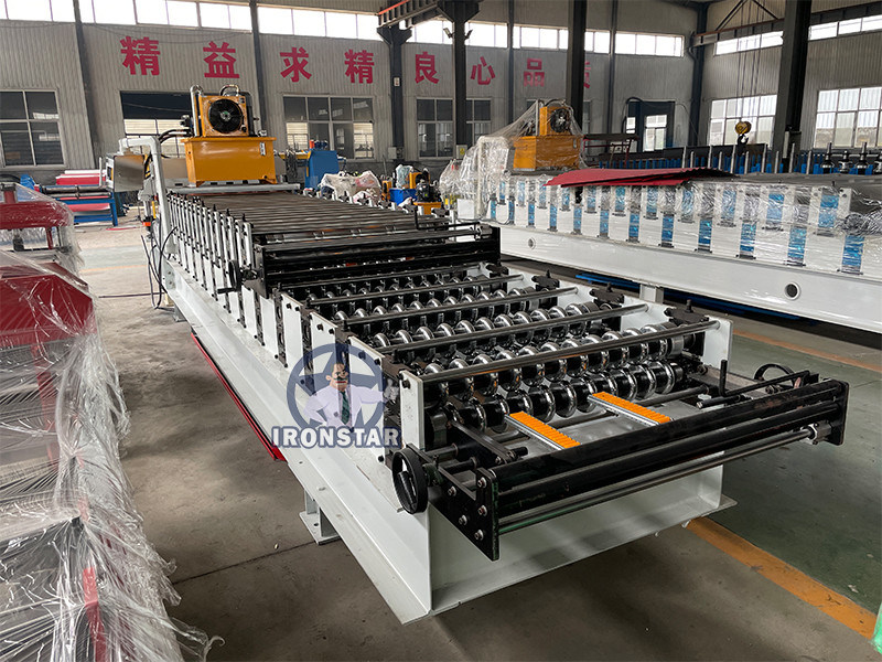 “Ironstar 836 Wave Sheet 828 Roof Tile Double Layer Roll Forming Machine Equipped With Flying Cutting System Two In One Roof Tile Making Machinery High Speed Metal Roofing Sheet Production Line ”