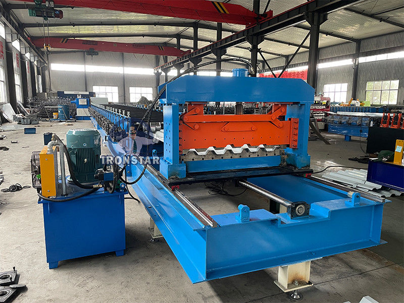Tracking cutting trapezoidal roofing sheet roll forming machine for Saudi Arabia