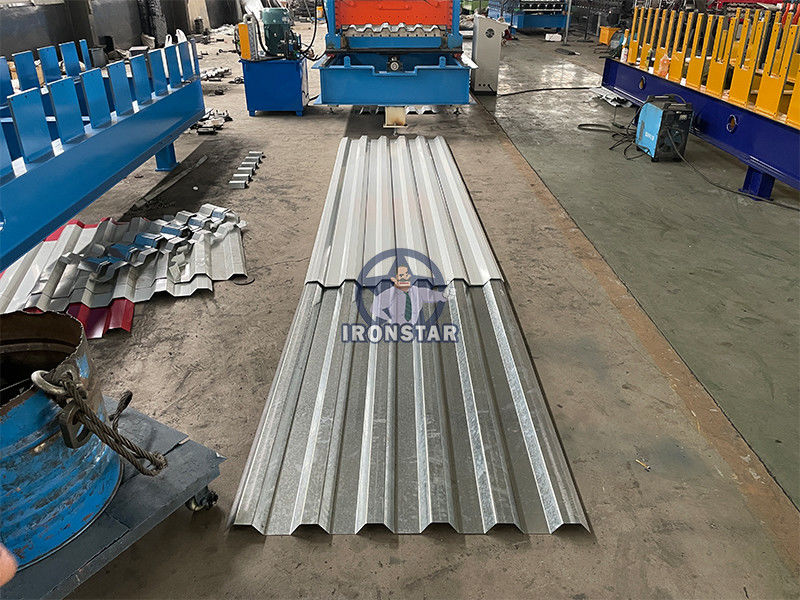 Tracking cutting trapezoidal roofing sheet roll forming machine for Saudi Arabia