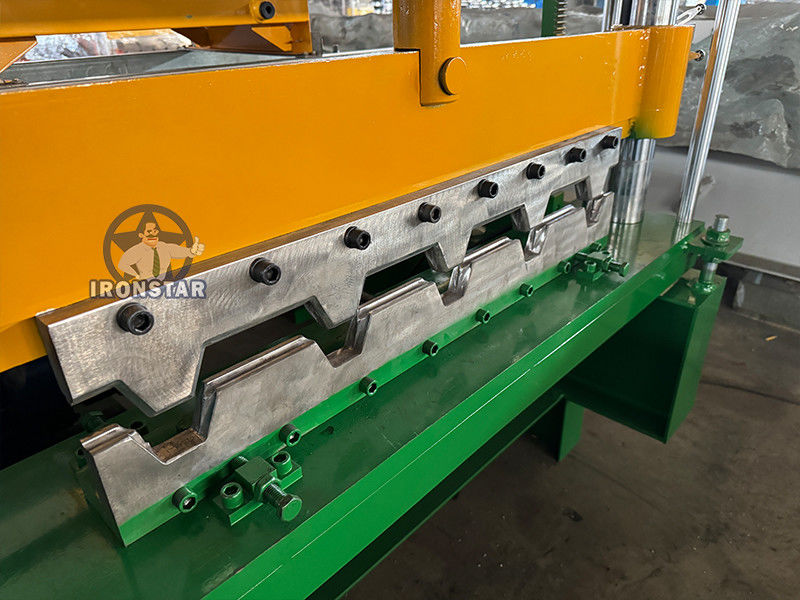 IBR Crimping roof sheet roll forming machine working video in South Africa automatic Horizontal crimp machine Raw material: PPGI