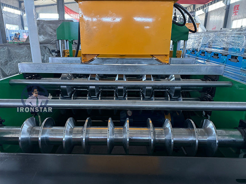 IBR Crimping roof sheet roll forming machine working video in South Africa automatic Horizontal crimp machine Raw material: PPGI