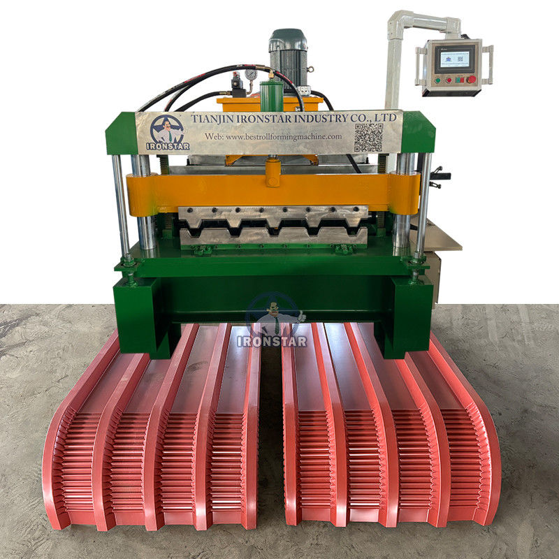 IBR Crimping roof sheet roll forming machine working video in South Africa automatic Horizontal crimp machine Raw material: PPGI