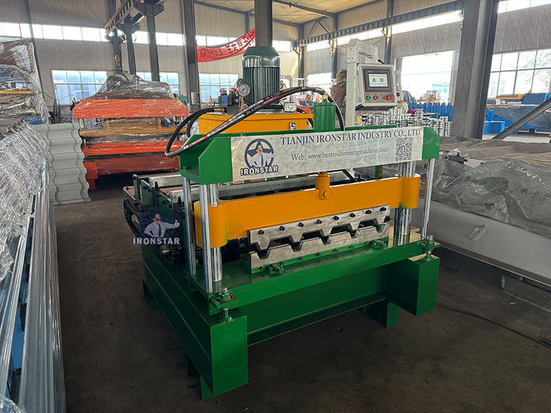 IBR Crimping roof sheet roll forming machine working video in South Africa automatic Horizontal crimp machine Raw material: PPGI