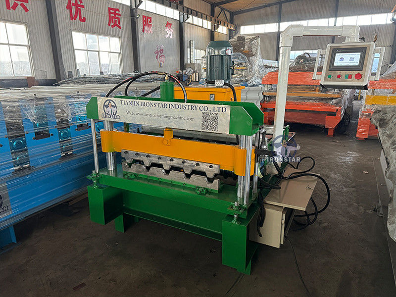 IBR Crimping roof sheet roll forming machine working video in South Africa automatic Horizontal crimp machine Raw material: PPGI