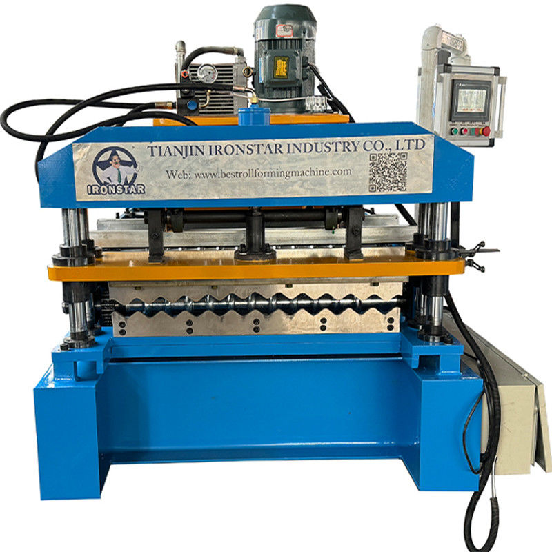 762mm 0.12-0.4mm corrugated roll forming machine in Indonesia Raw material: GI (Galvanized Steel ) material G550