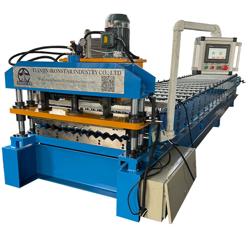 762mm 0.12-0.4mm corrugated roll forming machine in Indonesia Raw material: GI (Galvanized Steel ) material G550