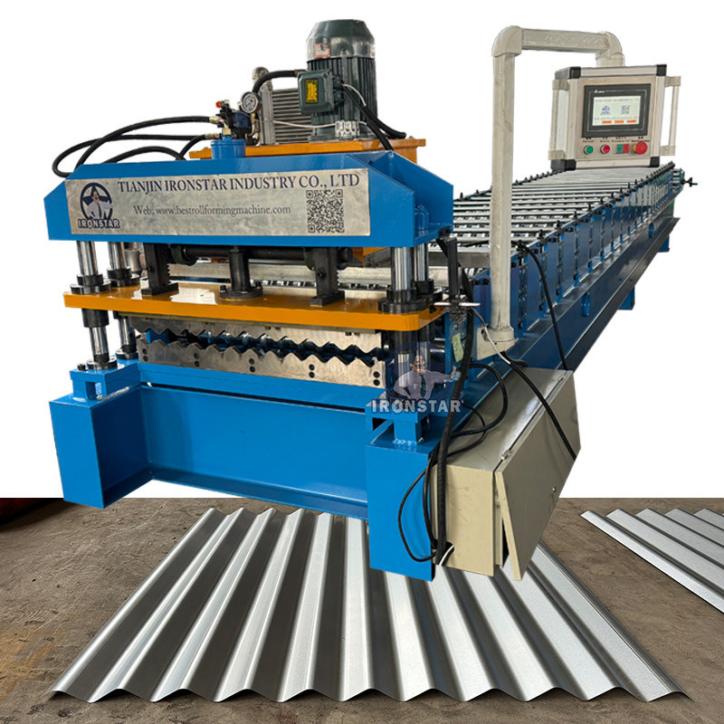 “Ironstar Customized 850 Corrugated Roof Sheet Roll Forming Machine 0.3-0.8mm Galvanized Panel Making Machine for Chile”