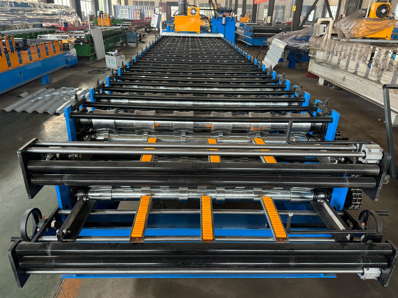 6 rib and 6 rib trapezoidal sheet double layer roll forming machine in America Double layer roll forming machine | double deck machine | 2 layer roll forming machine