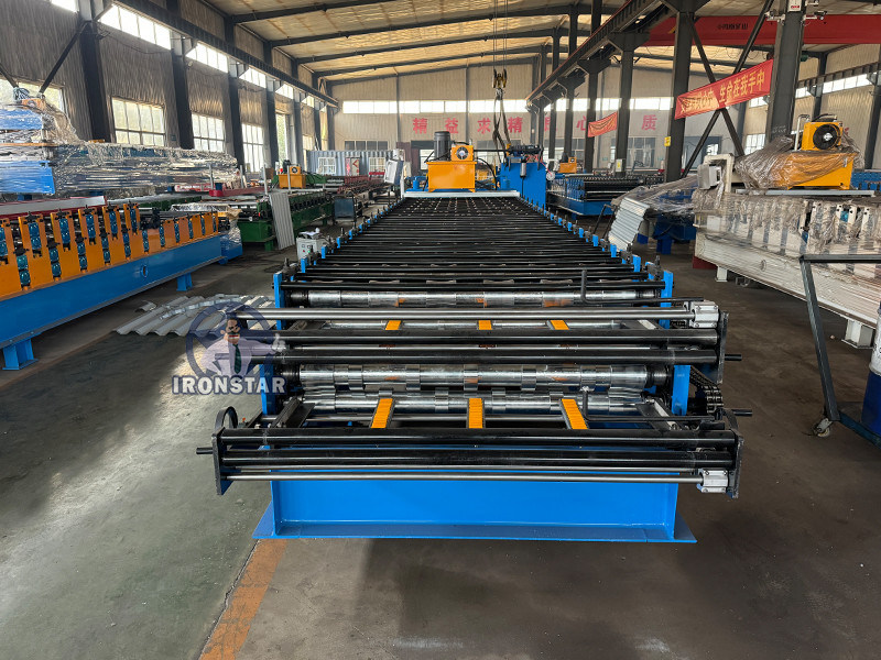 “Ironstar 6 Rib and 6 Rib Trapezoidal Sheet Double Layer Roll Forming Machine 2 Layer Double Deck Metal Roofing Sheet Making Machine Full Automatic PLC Control Roof Panel Production Line for America”