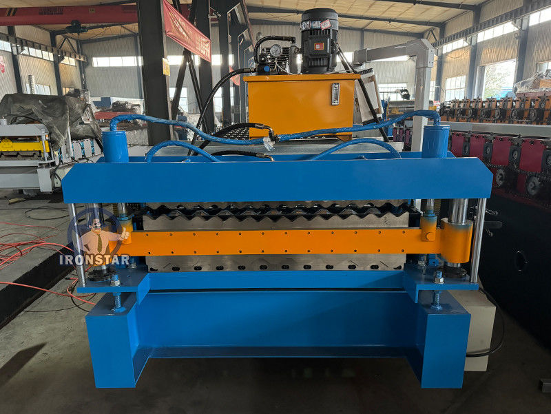 8 rib trapezoidal and corrugated double layer roll forming machine in America