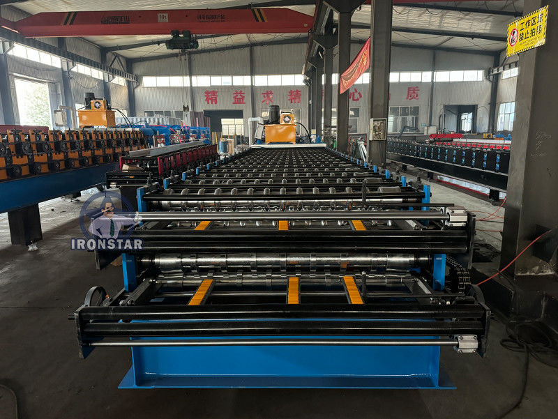 8 rib trapezoidal and corrugated double layer roll forming machine in America