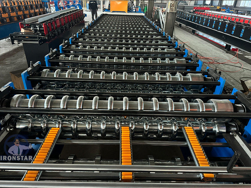 8 rib trapezoidal and corrugated double layer roll forming machine in America