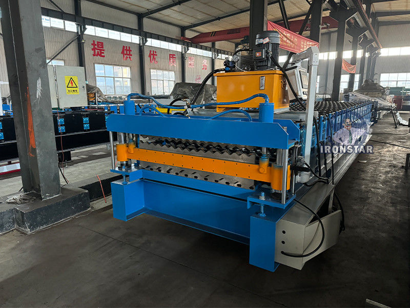 8 rib trapezoidal and corrugated double layer roll forming machine in America
