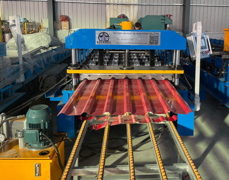 7 rib trapezoidal roofing sheet roll forming machine