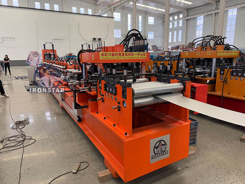 “PLC Controlled Hydraulic Fast Switch CZ Purlin Roll Forming Machine Full Automatic Galvanized Purlin Making Equipment Auto Hydraulic Adjust CZ Purlin Roll Forming Machine Quick Size Change C Z ”